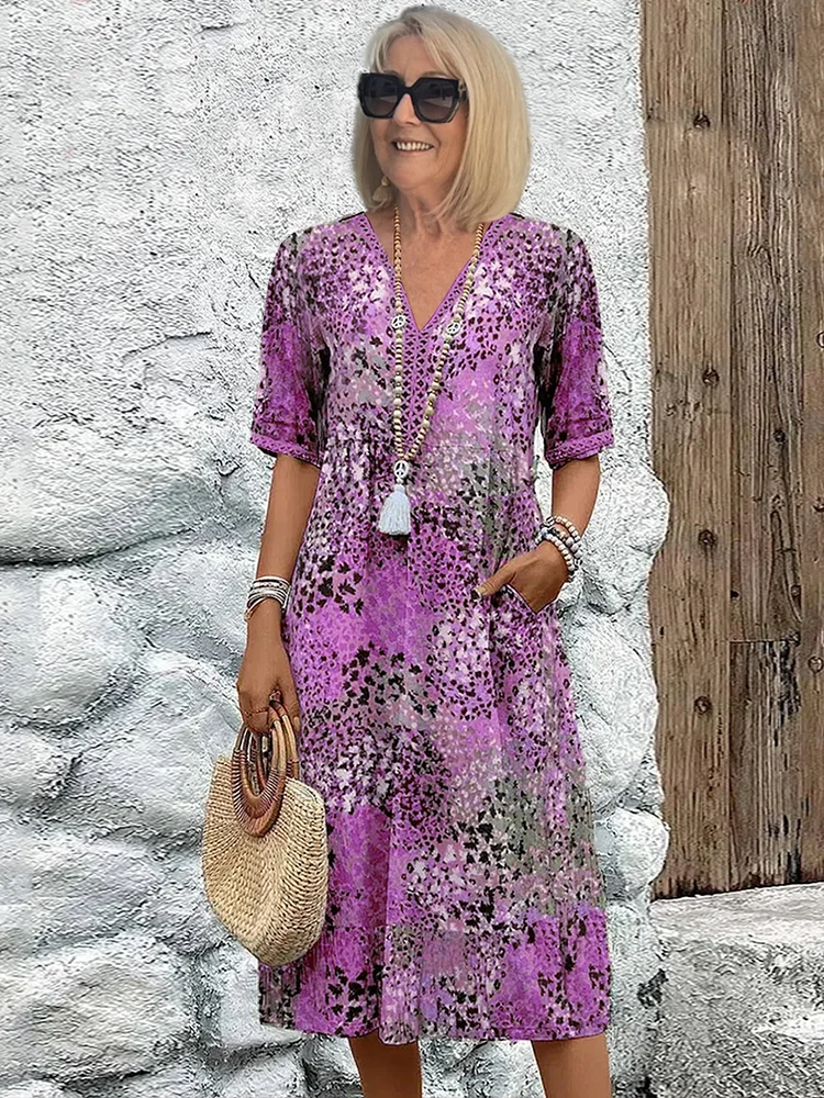 Nora | Colorful Mid-Length Dress