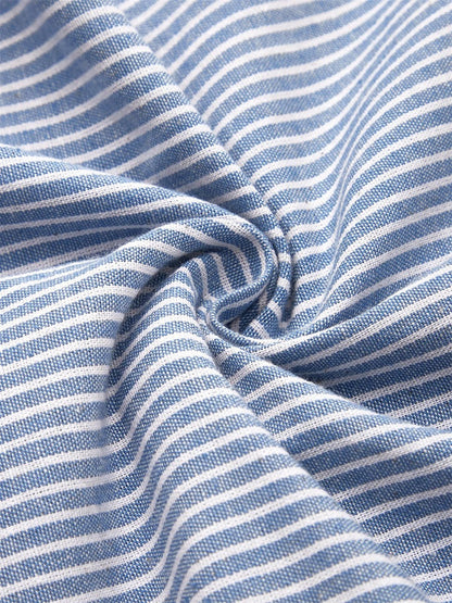 Eva | Striped Mid-Length Dress With Buttons