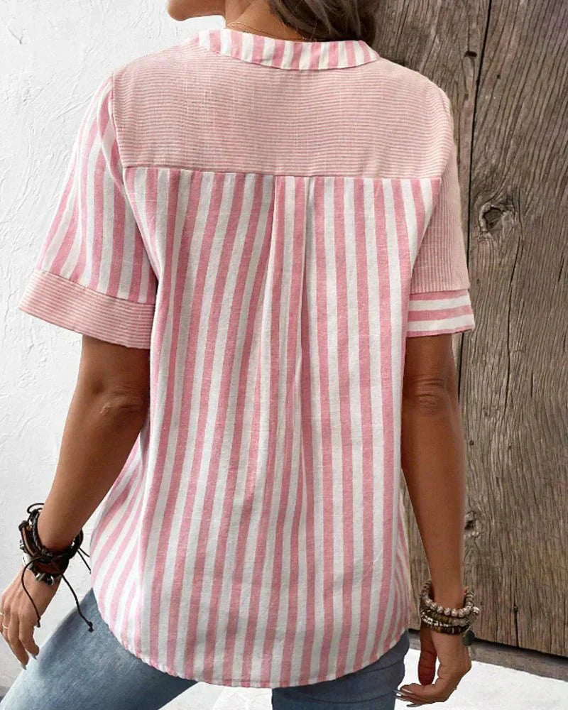 Rhonda | Plush Striped Blouse
