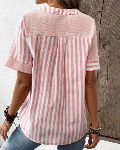 Rhonda | Plush Striped Blouse