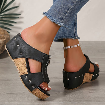 Jessica | Women's Platform Slip-On Wedge Sandals for Walking