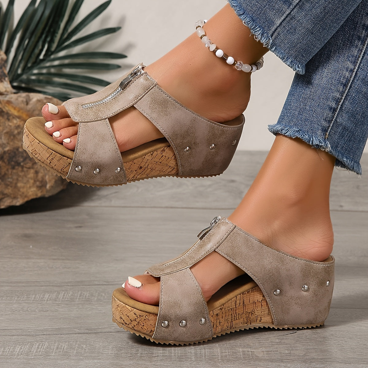 Jessica | Women's Platform Slip-On Wedge Sandals for Walking