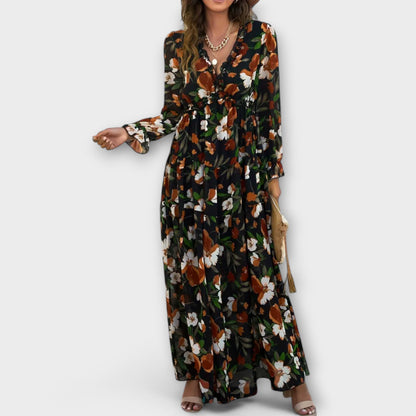 Paislee | Floral V-Neck Maxi Dress