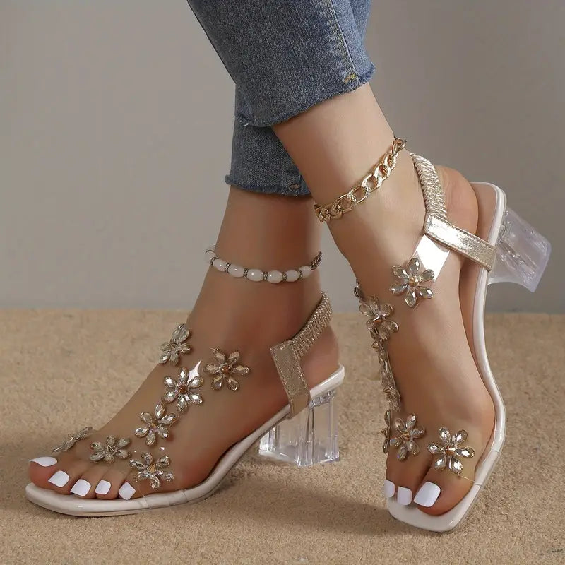 Candace | Women's Rhinestone Block Heel Sandals