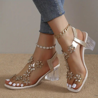Candace | Women's Rhinestone Block Heel Sandals