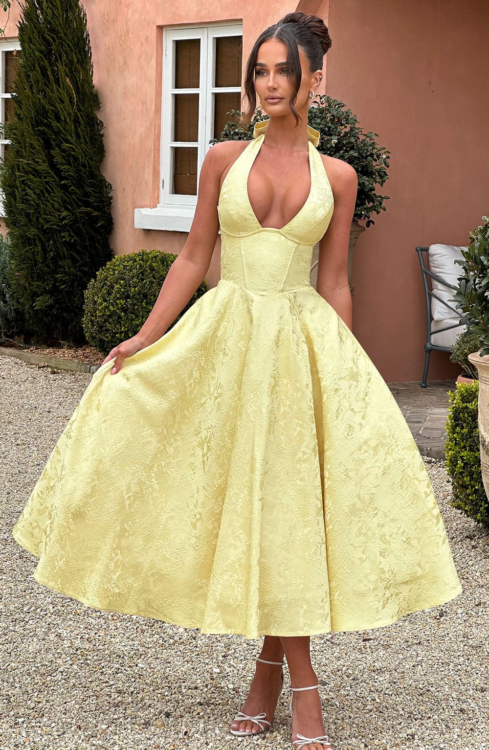 Whitney | Women's Wedding Guest Embellished V-Neck Dress