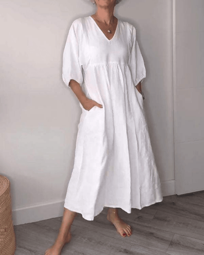 Aubrey | Refined Maxi Dress with V-Neck