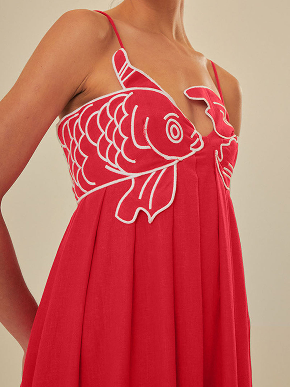 Anna | Women's Embroidered Spaghetti Strap Maxi Shift Dress