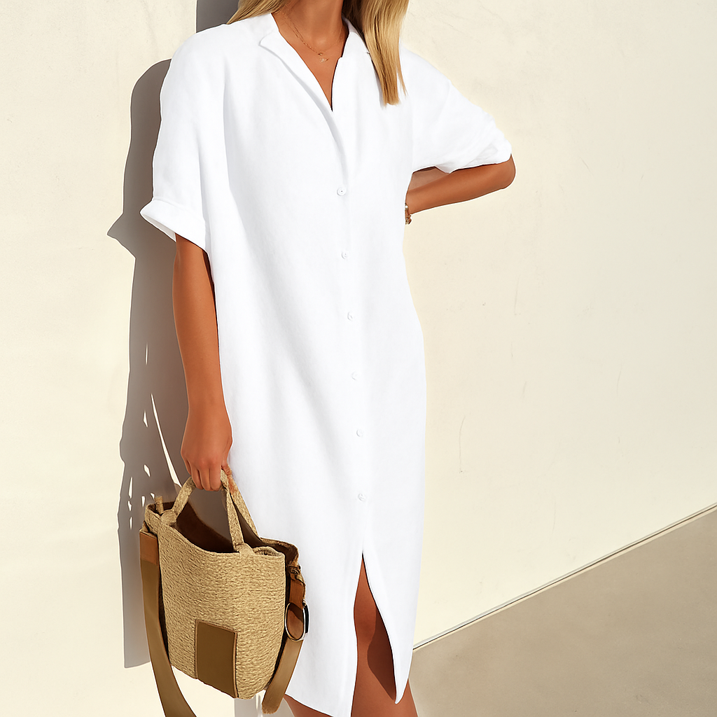 Isabel | Women's Button-Through Midi Button-Up Dress