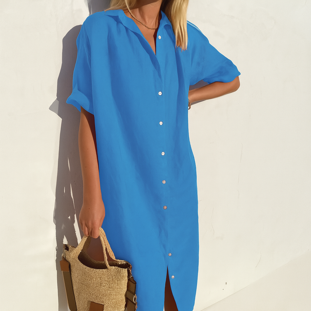 Isabel | Women's Button-Through Midi Button-Up Dress