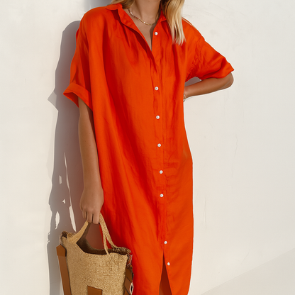 Isabel | Women's Button-Through Midi Button-Up Dress