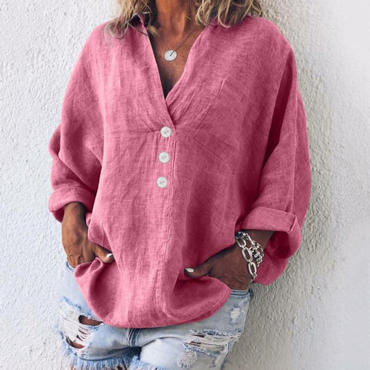 Maria | Women's V-Neck Button Down Blouse