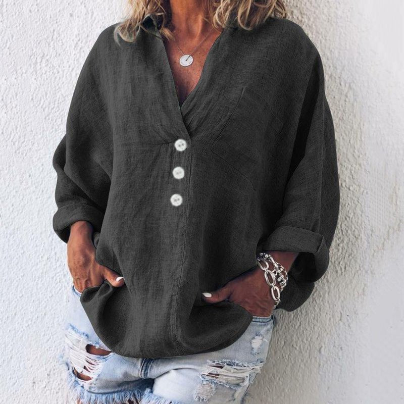 Maria | Women's V-Neck Button Down Blouse