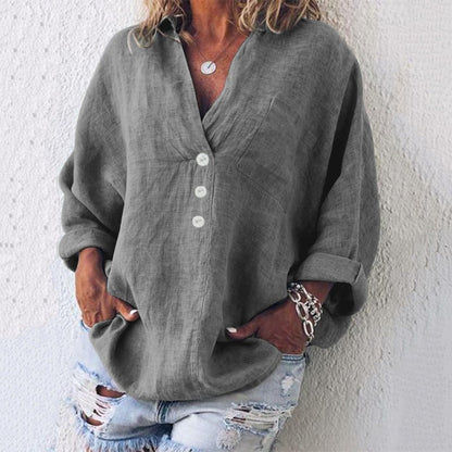 Maria | Women's V-Neck Button Down Blouse