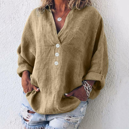 Maria | Women's V-Neck Button Down Blouse