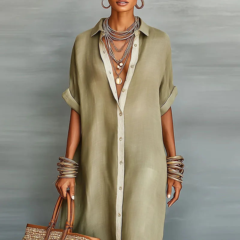 Hannah | Women's Button-Through Maxi Button-Up Dress