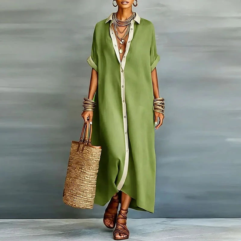 Hannah | Women's Button-Through Maxi Button-Up Dress
