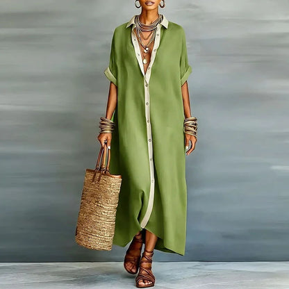 Hannah | Women's Button-Through Maxi Button-Up Dress
