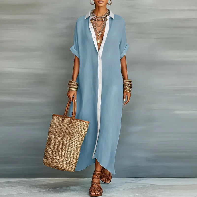 Hannah | Women's Button-Through Maxi Button-Up Dress