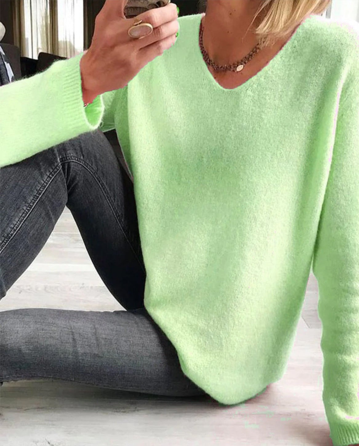 Joy | Women's V Neck Long Sleeve Sweater