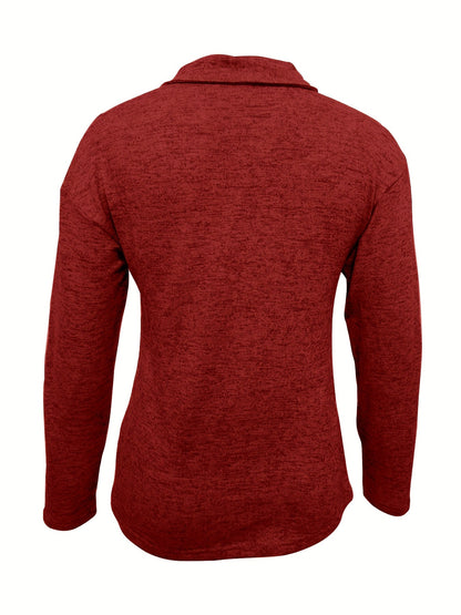 Fiona | Women's Half Zip Pullover Long Sleeve Relaxed Top