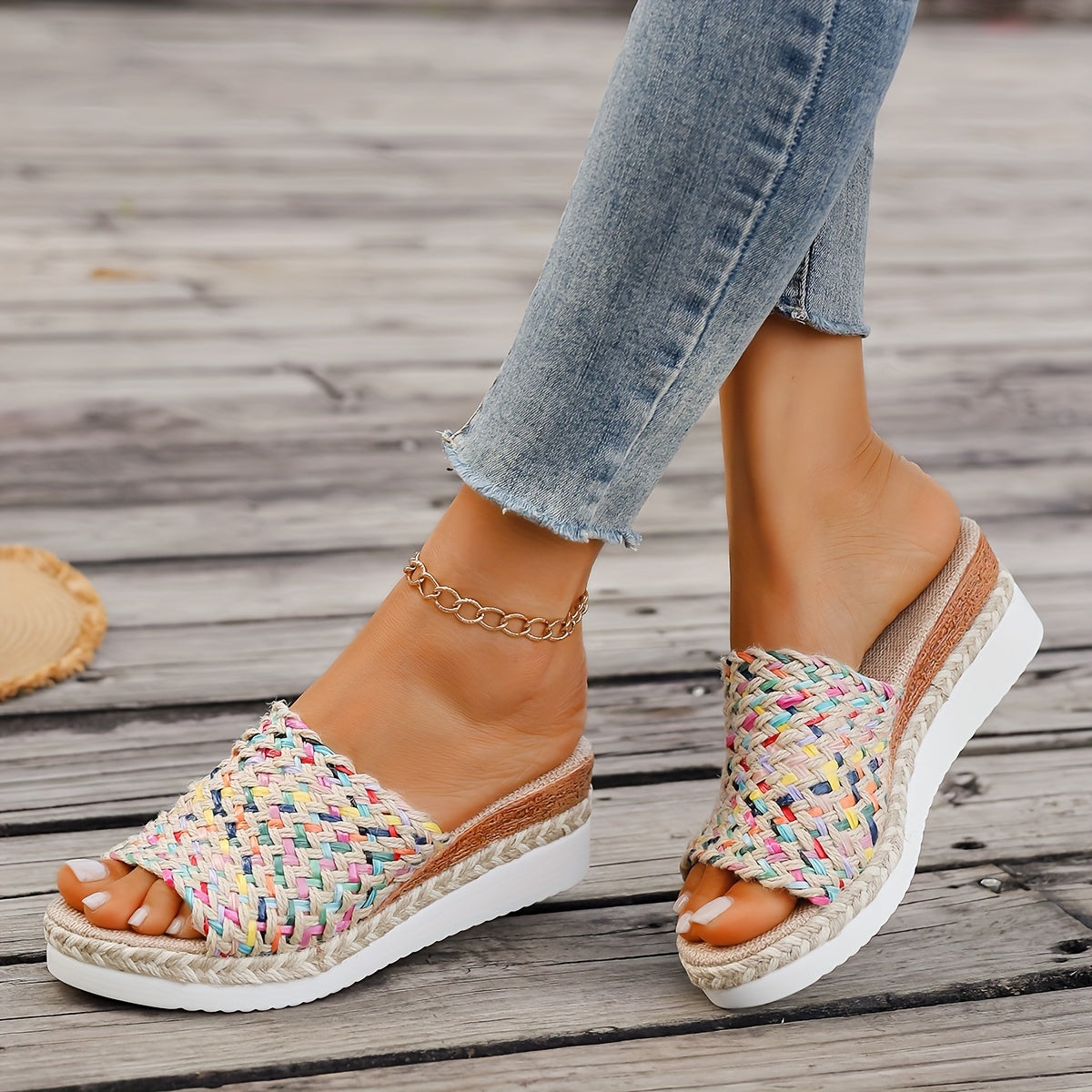 Alicia | Women's Woven Wedge Sandals