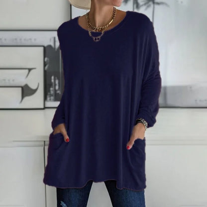 Amber | Women's Oversized Long Sleeve Tunic Top with Pockets