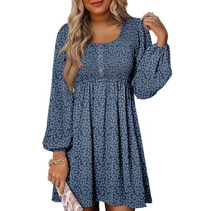 Rebecca | Women's Smocked Empire Waist Full Sleeve Short Dress