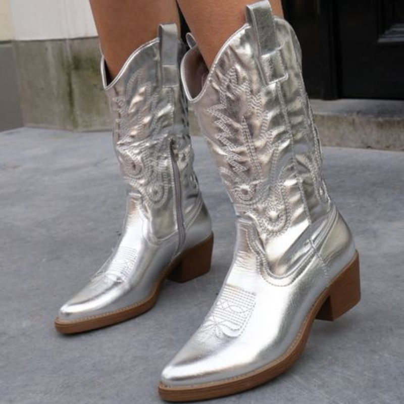 Maya | Refined Metallic Cowboy Boots