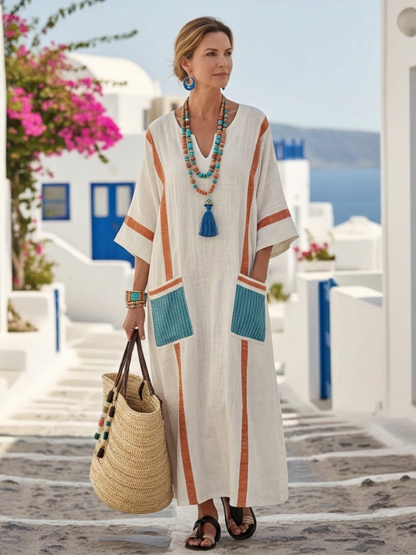 Ivy | Women's V Neck Pocket Maxi Dress