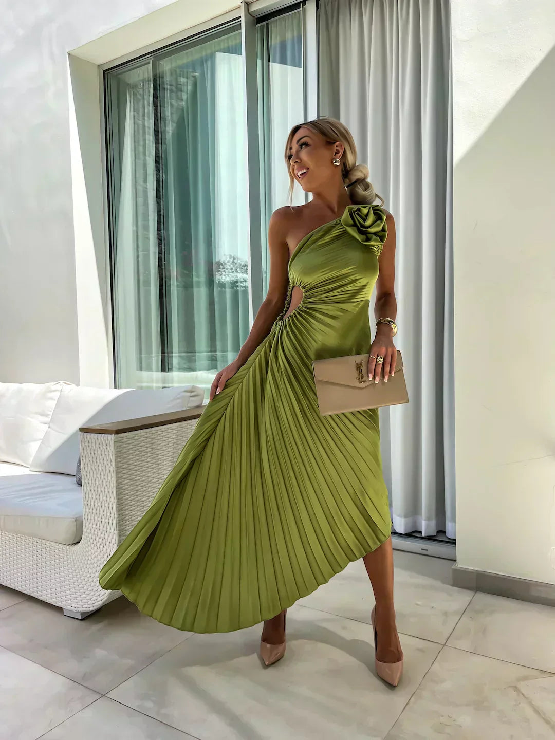 Aurora | Women's Wedding Guest Botanical Dress for Garden Wedding