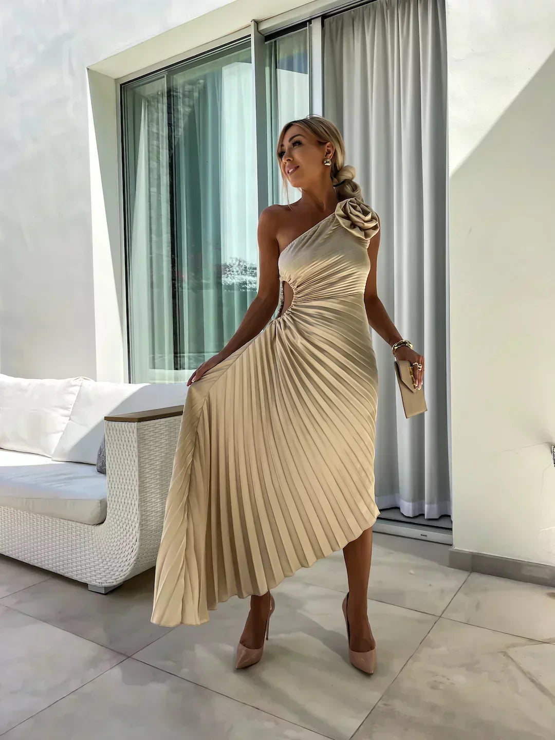 Aurora | Women's Wedding Guest Botanical Dress for Garden Wedding
