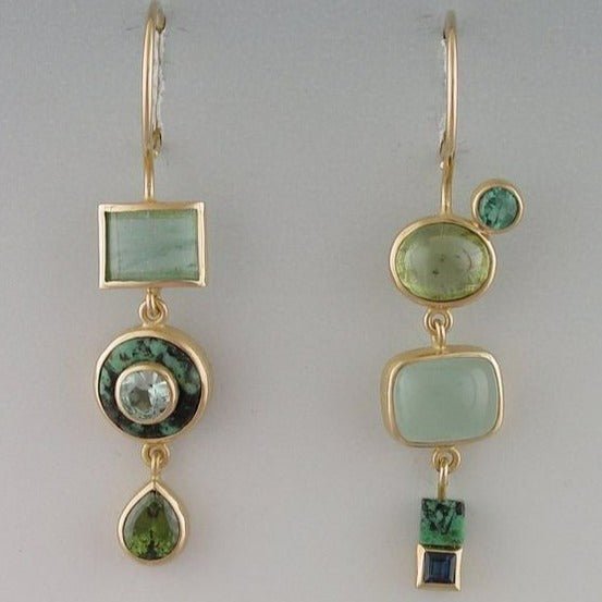 Olivia | Retro Green Earrings