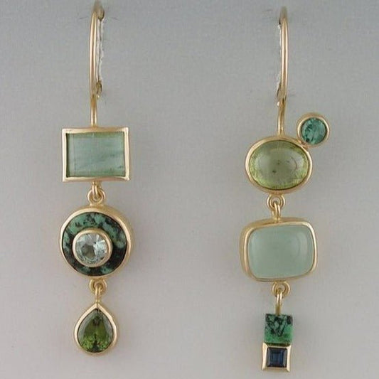 Olivia | Retro Green Earrings
