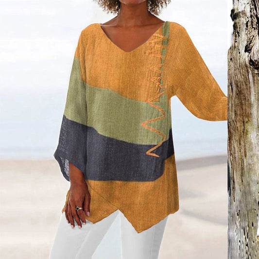 Crystal™ | Artistic Long Shirt with V-Neck