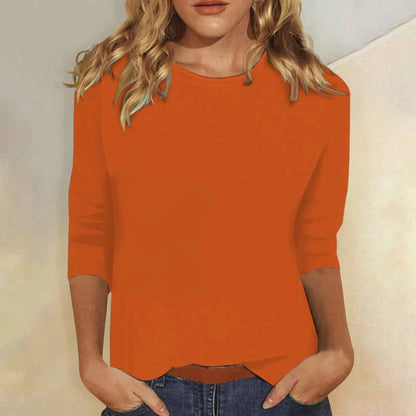 Carmen | Women's Crew Neck 3/4 Sleeve Relaxed Everyday Top