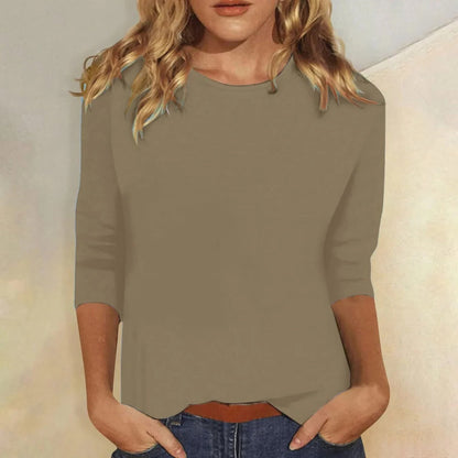 Carmen | Women's Crew Neck 3/4 Sleeve Relaxed Everyday Top