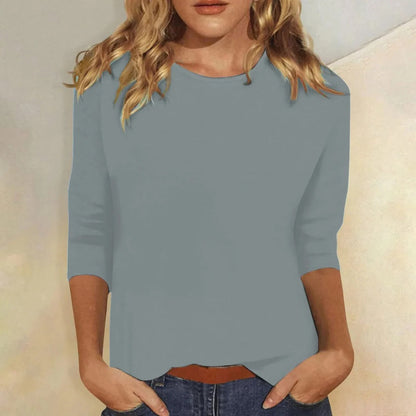 Carmen | Women's Crew Neck 3/4 Sleeve Relaxed Everyday Top