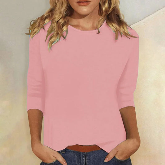 Carmen | Women's Crew Neck 3/4 Sleeve Relaxed Everyday Top