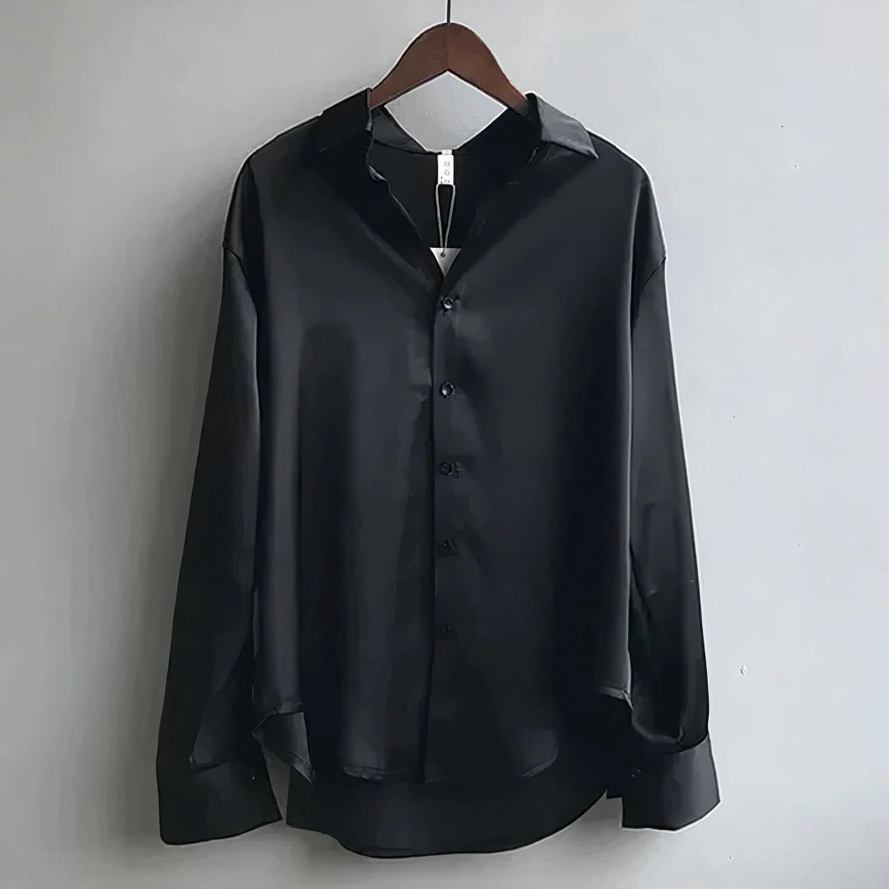 Alexa | Women's Satin Button-Down Blouse Long Sleeve Collar Shirt