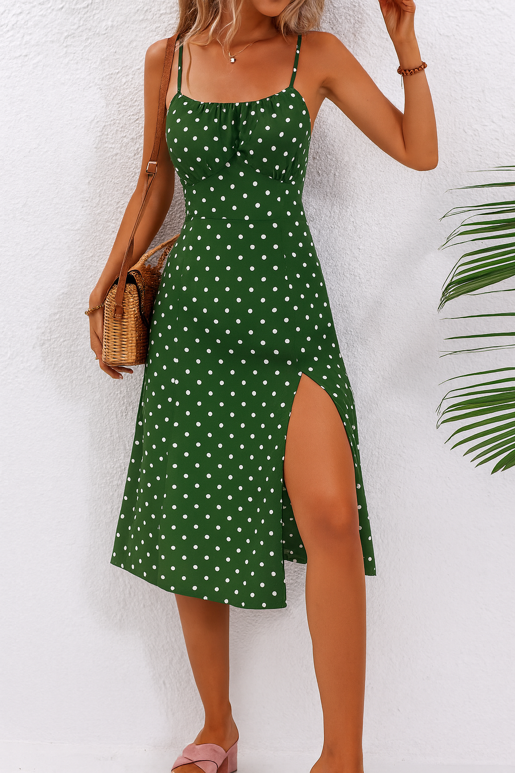 Brittany | Polkadot Mid-Length Dress