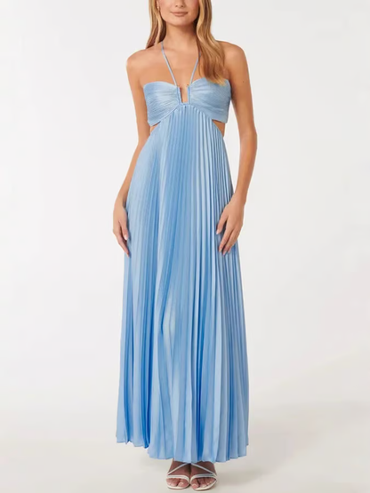 Rachel | Women's Wedding Guest Halter Maxi Dress Evening