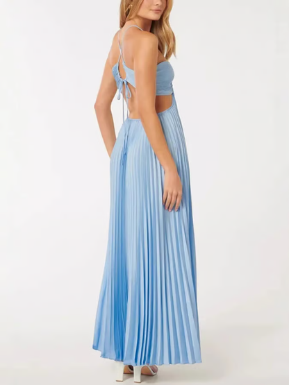 Rachel | Women's Wedding Guest Halter Maxi Dress Evening