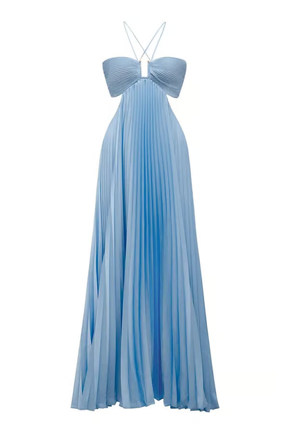 Rachel | Women's Wedding Guest Halter Maxi Dress Evening
