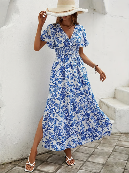 Natalia | Women's V Neck Bohemian Flowy Dress Beach