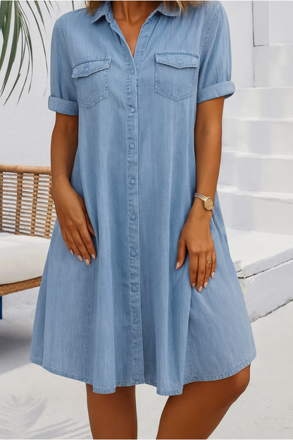 Aubree | Lightweight Denim-look Dress