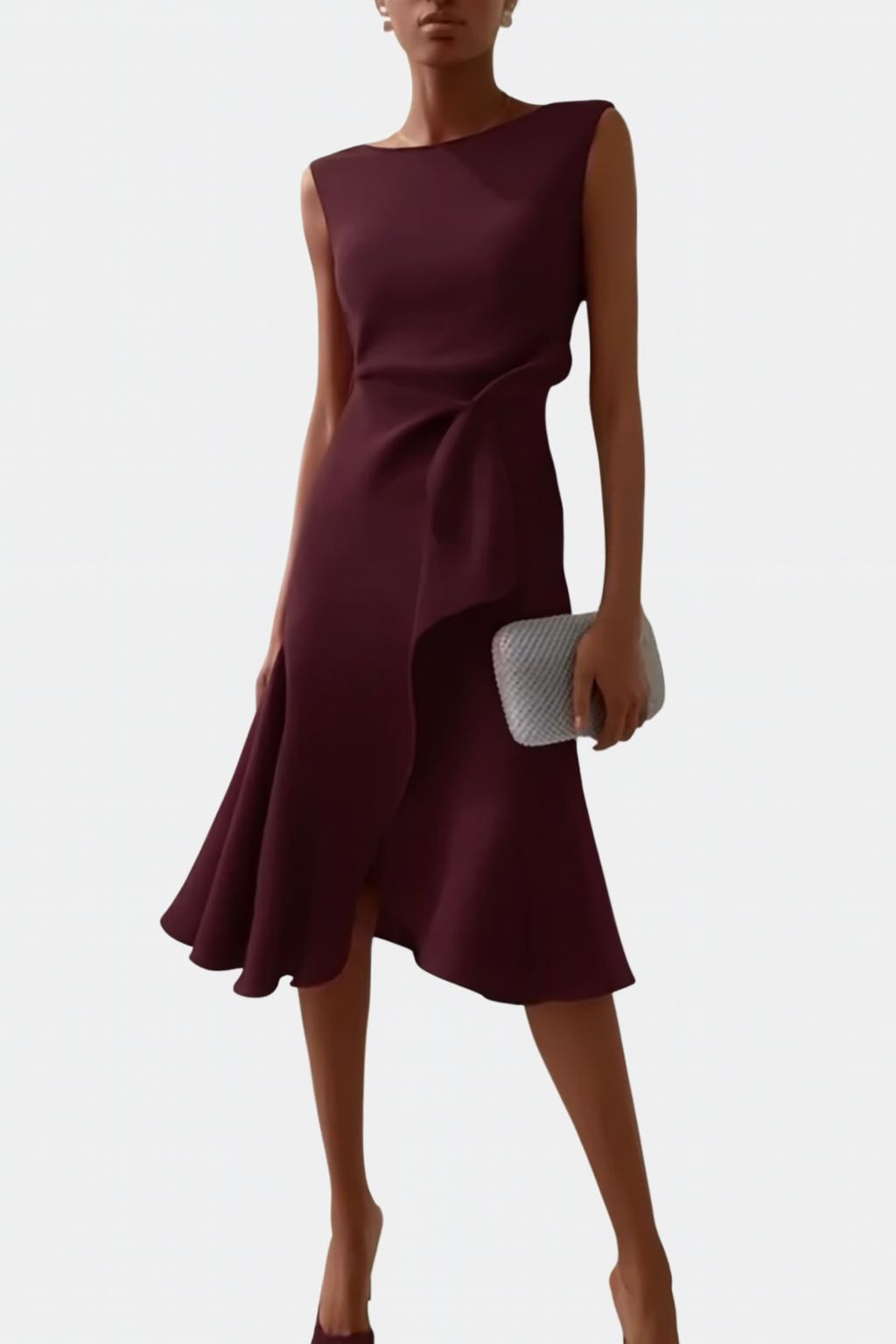 Claire | Draped Asymmetric Mid-Length Dress