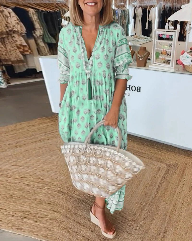 Melody | Bohemian Midi Tassel Dress