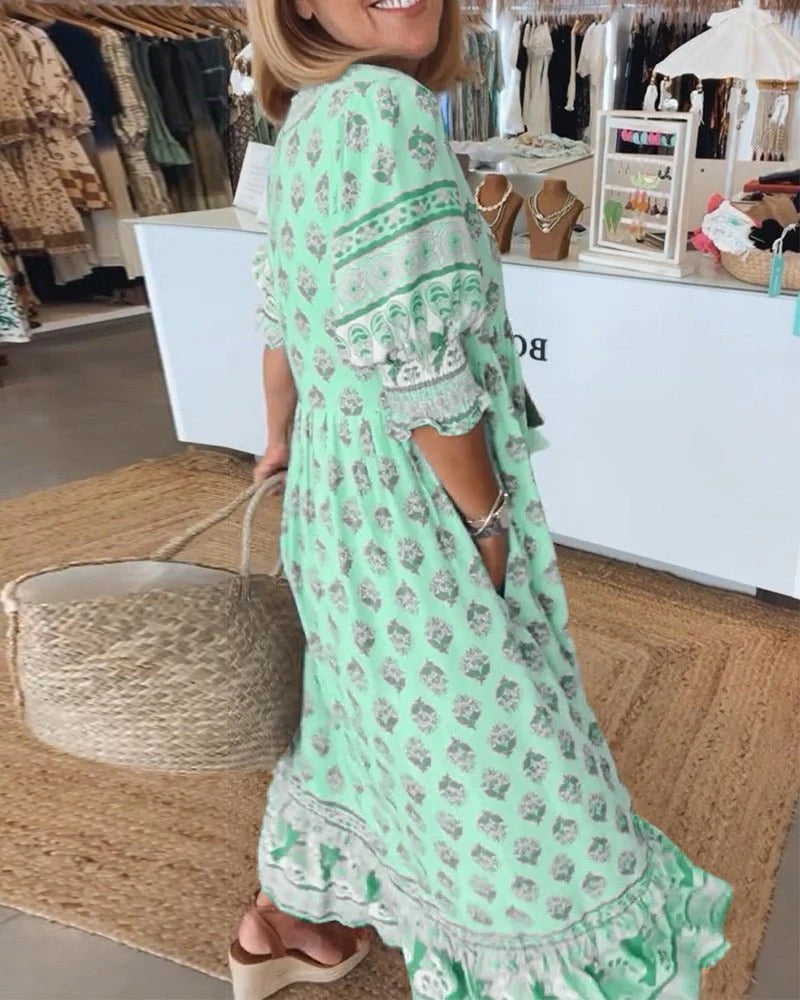 Melody | Bohemian Midi Tassel Dress