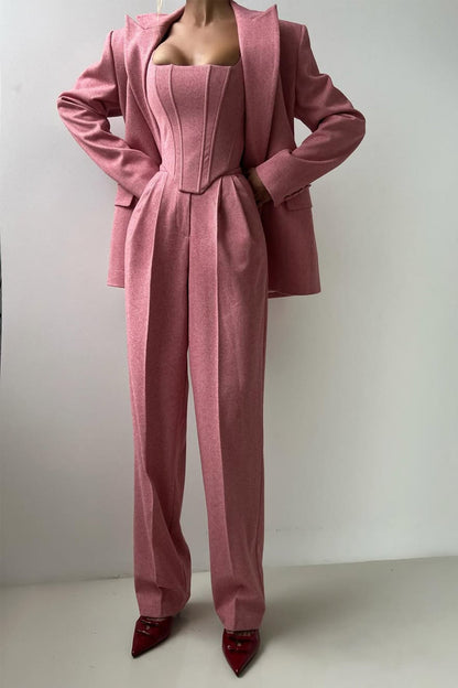 Kayla | Women's Herringbone Three Piece Suit Set